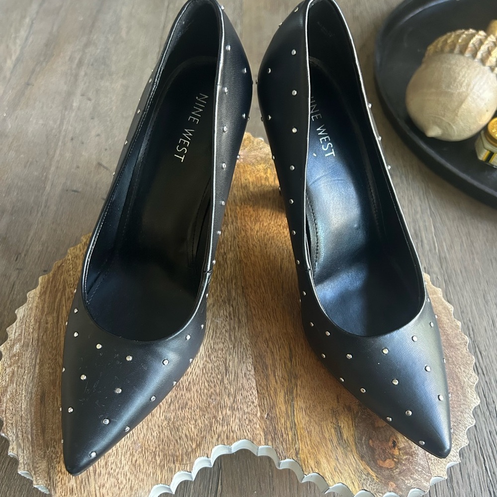 Nine West Black Studded Heels